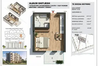 Studio for sale in Mali i Robit, Durrës, 37 m². Photo 1 of 6