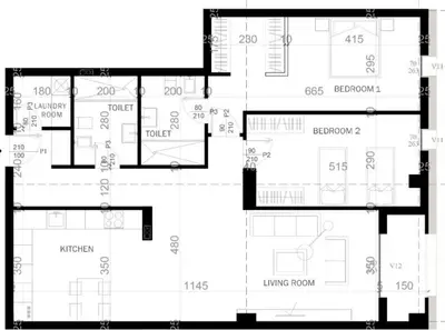 Apartament 2+1 në shitje në Sauk, Tiranë, 143 m². Foto 2 nga 3