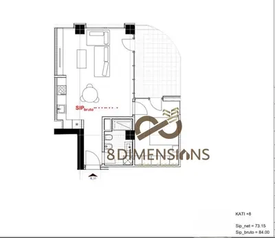 Apartament 1+1 në shitje në Astir, Tiranë, 84 m². Foto 3 nga 3