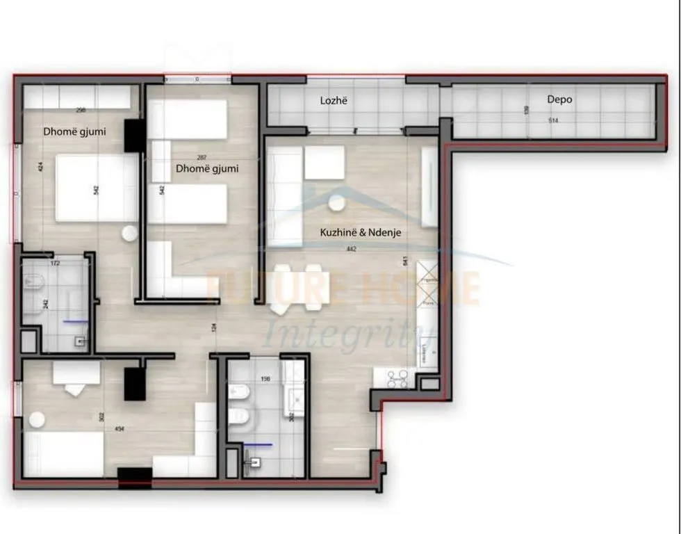 Apartament 3+1 në shitje në Porcelan, Tiranë, 148 m². Foto 1 nga 3