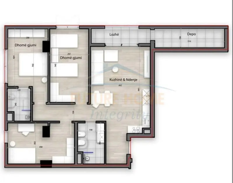Apartament 3+1 në shitje në Porcelani, Tiranë, 148 m²