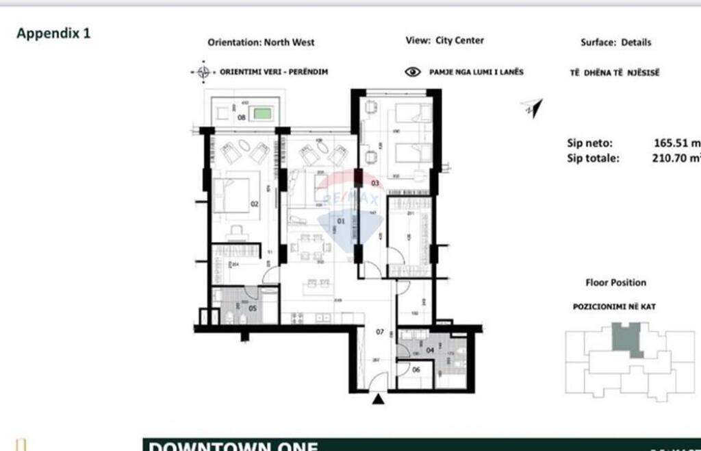 Apartment for sale in Downtown One, Tirana, 210 m². Photo 2 of 3