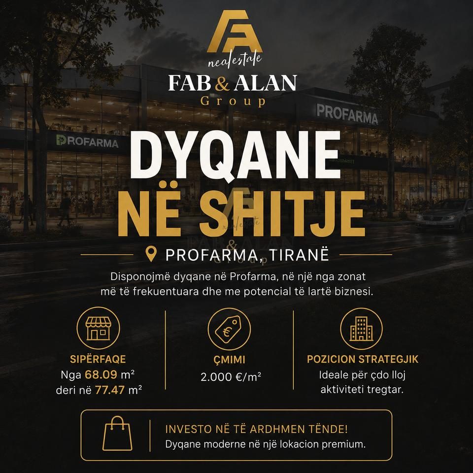 Dyqan në shitje në Profarma, Tiranë, 69 m². Foto 1 nga 2