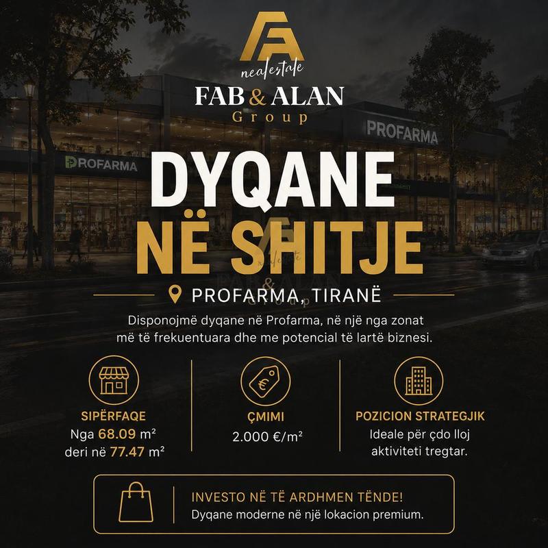 Dyqan në shitje në Profarma, Tiranë, 78 m²