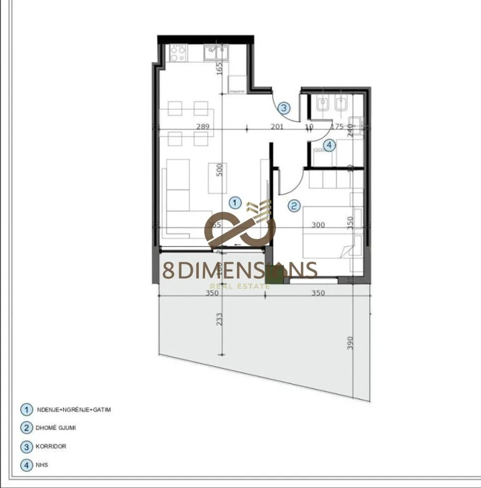 Apartament 1+1 në shitje në Casa Italia, Tiranë, 84 m². Foto 1 nga 1
