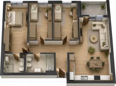 Apartament 3+1 në shitje në Venatino 4, Kamëz, 122 m². Foto 2 nga 2