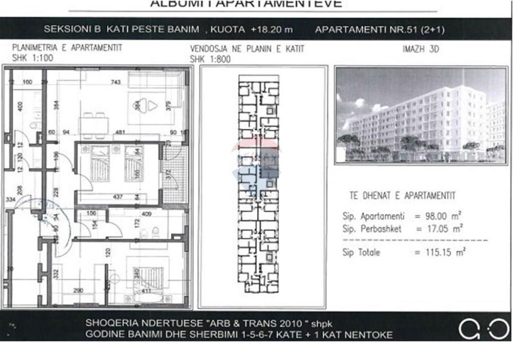 Apartment 2+1 for sale in Bulevardi Blu, Kamëz, 115 m². Photo 2 of 3