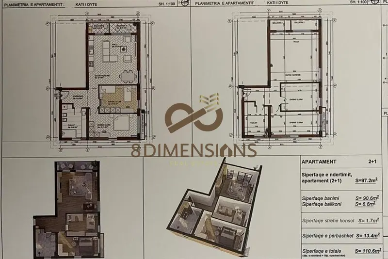 Apartament 2+1 në shitje në Liqeni i Paskuqanit, Kamëz, 111 m²