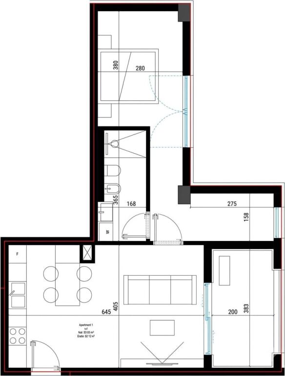 Appartamento 1+1 in vendita a Dhermi, Valona, 82 m²