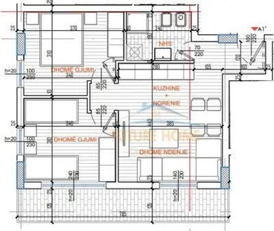 Apartament 2+1 në shitje në Rruga Kujtim Hysi, Tiranë, 62 m². Foto 3 nga 3