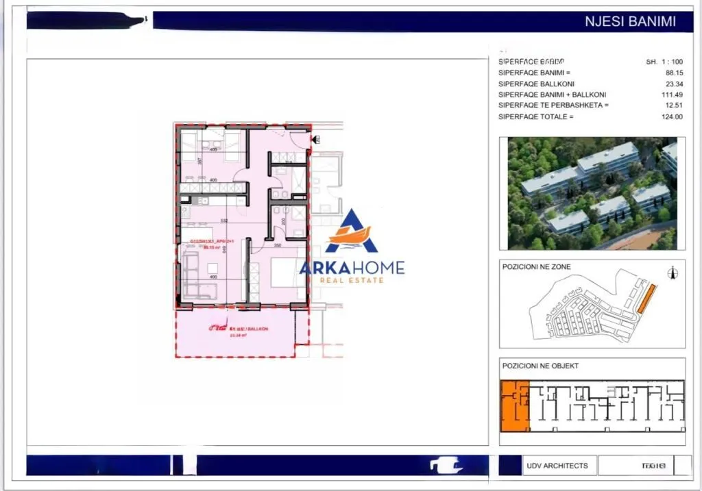 Appartamento 2+1 in vendita a Farkë, Tirana, 124 m². Foto 1 di 3