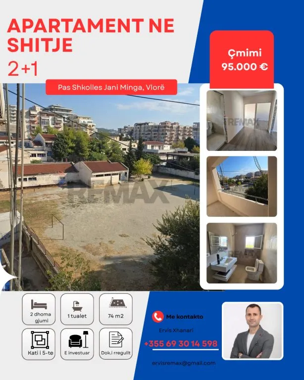 Appartamento 2+1 in vendita a Posta e Çoles, Valona, 74 m². Foto 1 di 10