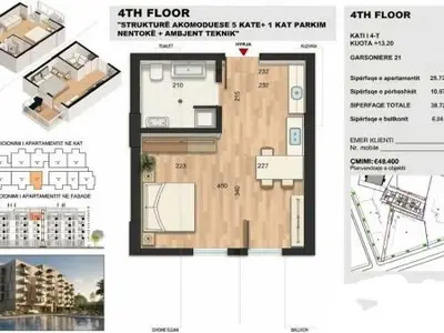 Garsoniere në shitje në Mali i Robit, Durrës, 38 m². Foto 6 nga 6