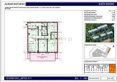 Apartment 3+2 for sale in Farkë, Tirana, 165 m². Photo 2 of 2