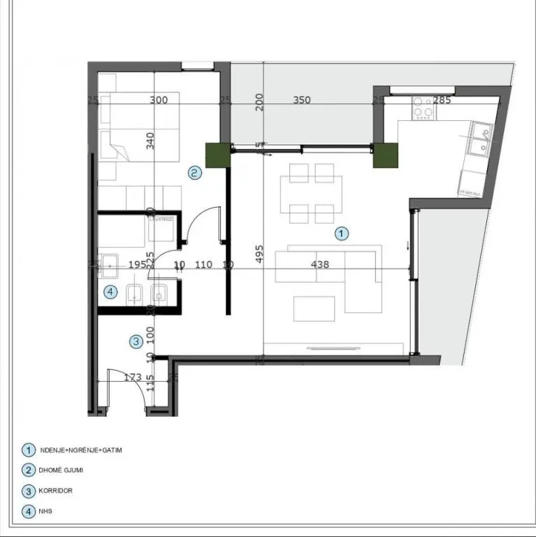Appartamento 1+1 in vendita a CasaItalia - MegaOutlet, Tirana, 85 m²
