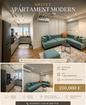 Appartamento 2+1 in vendita ad Ish Kombinati, Valona, 88 m². Foto 1 di 10