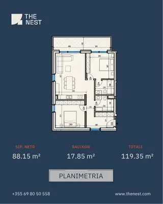 Apartament 1+1 në shitje në Rruga e Durrësit, Tiranë, 46 m². Foto 3 nga 3