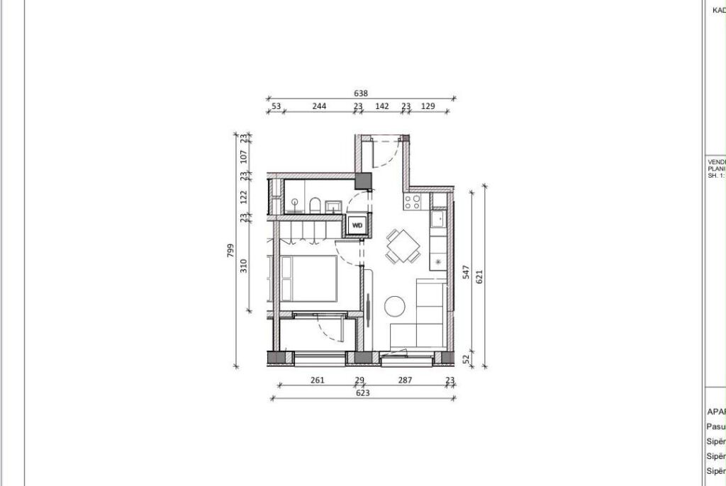 Apartment 1+1 for sale in Ali Demi, Tirana, 47 m². Photo 1 of 1