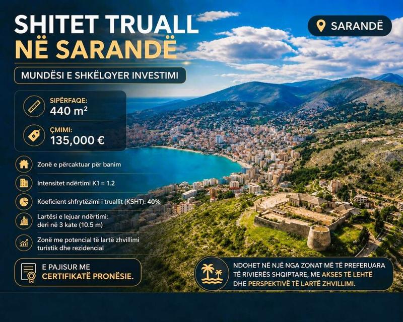 Land for sale in Orange Club Sarande, Sarandë, 443 m²