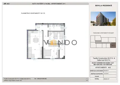 Appartamento 2+1 in vendita a Bathore, Kamza, 99 m². Foto 4 di 4