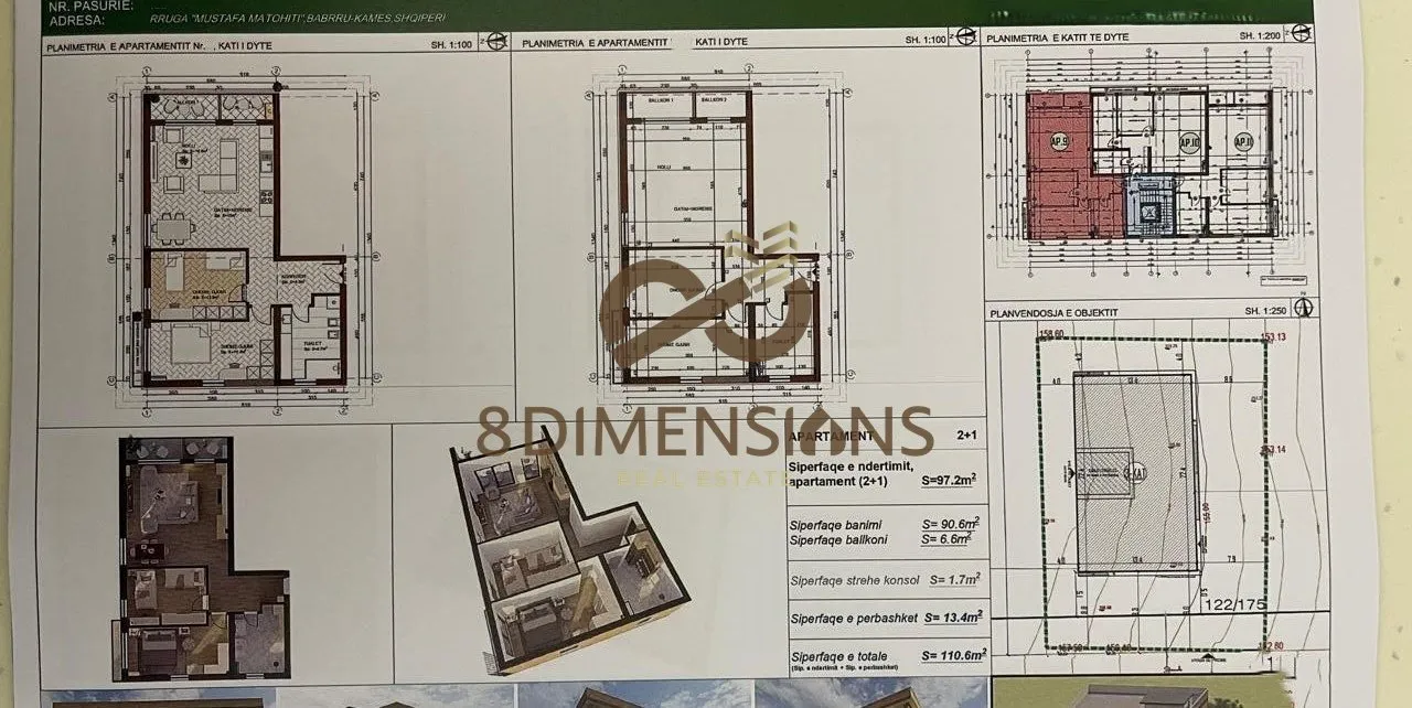 Apartament 2+1 në shitje në Liqeni i Paskuqanit, Kamëz, 111 m². Foto 1 nga 1