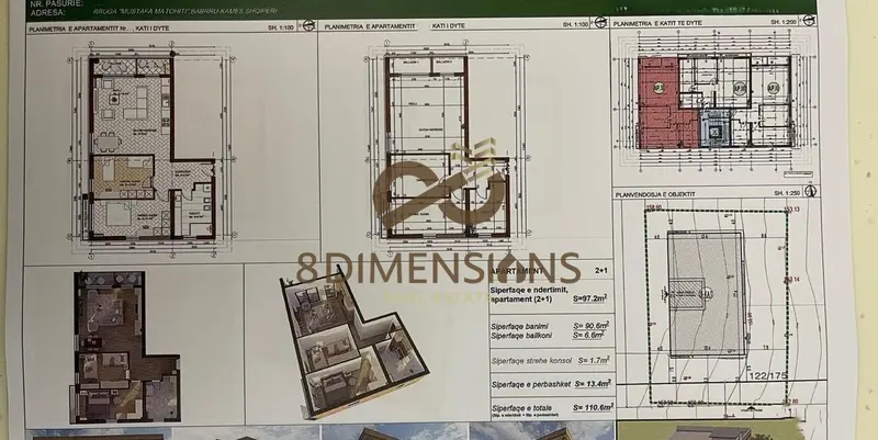 Appartamento 2+1 in vendita a Liqeni i Paskuqanit, Kamza, 111 m²