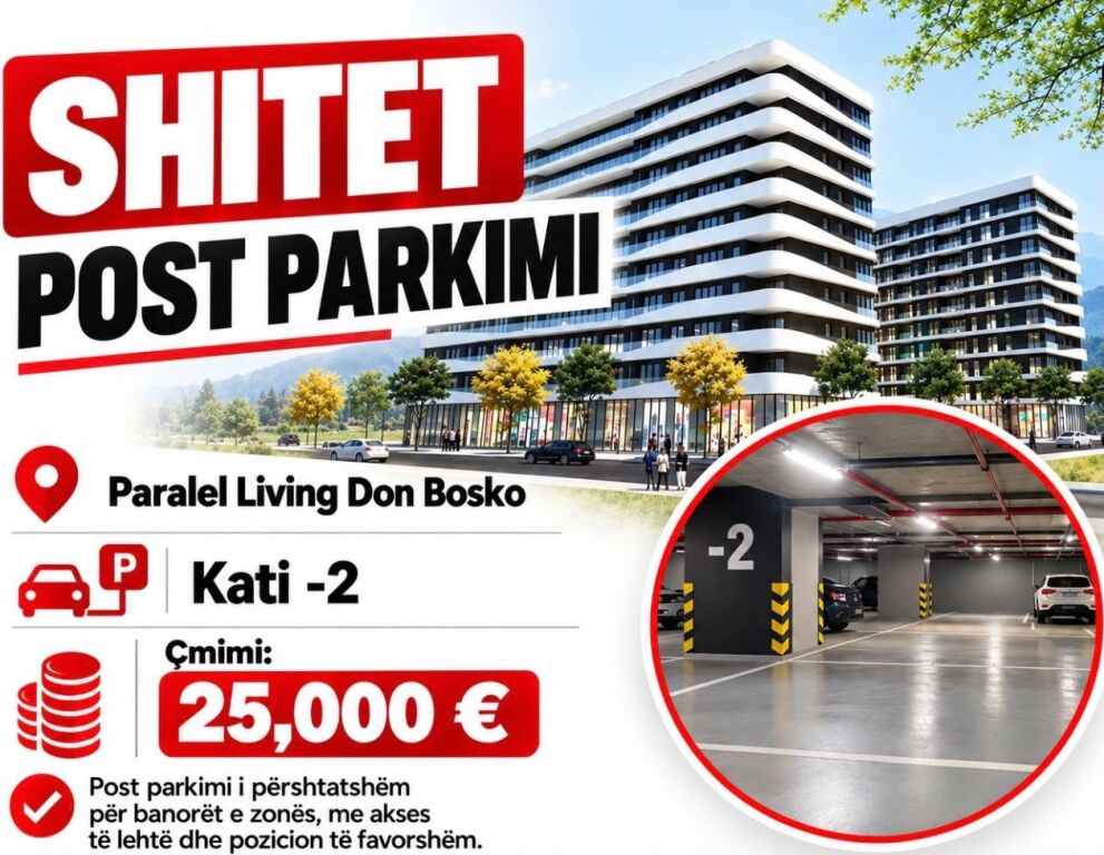Posto auto in vendita a Parallel Living Residence, Tirana, 24 m². Foto 1 di 1