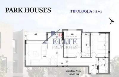 Apartament 2+1 në shitje në Mjull Bathore, Tiranë, 126 m². Foto 3 nga 8
