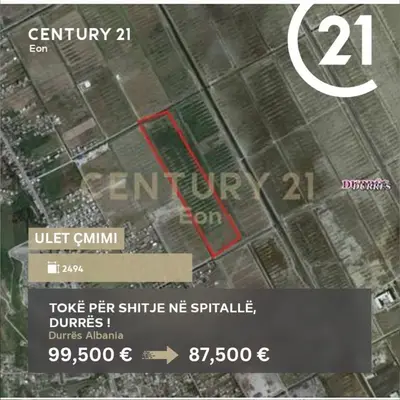 Tokë në shitje në Spitallë, Durrës, 2 494 m². Foto 2 nga 3