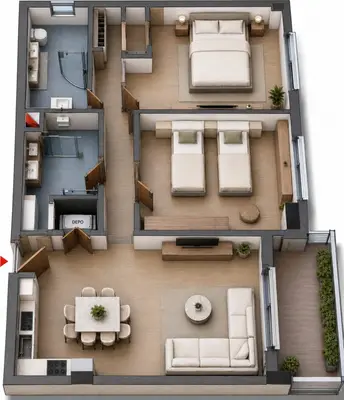 Apartament 2+1 në shitje në Paskuqan, Kamëz, 102 m². Foto 2 nga 2