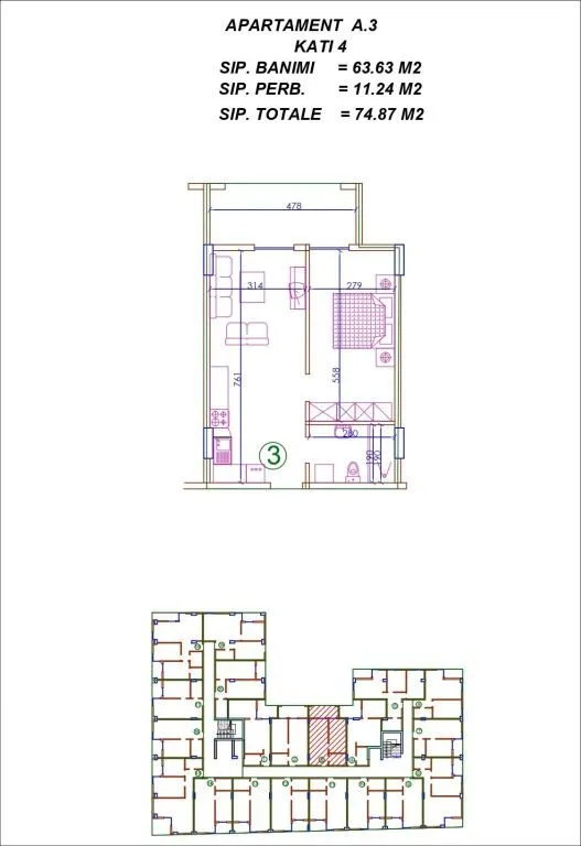 Apartament 1+1 në shitje në Shëngjin, Tirane, Shëngjin, 74 m². Foto 1 nga 6