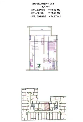 Apartament 1+1 në shitje në Shëngjin, Tirane, Shëngjin, 74 m². Foto 1 nga 6