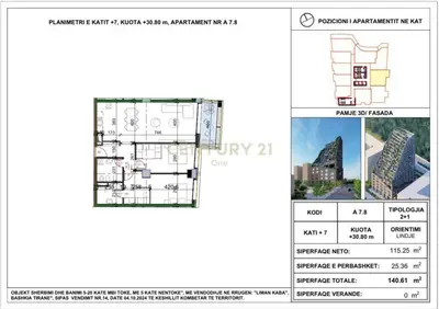 Apartament 2+1 në shitje në Liqeni i Tiranës, Tiranë, 140 m². Foto 3 nga 3
