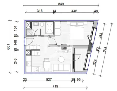 Studio for sale in Shkozë, Tirana, 54 m². Photo 3 of 3