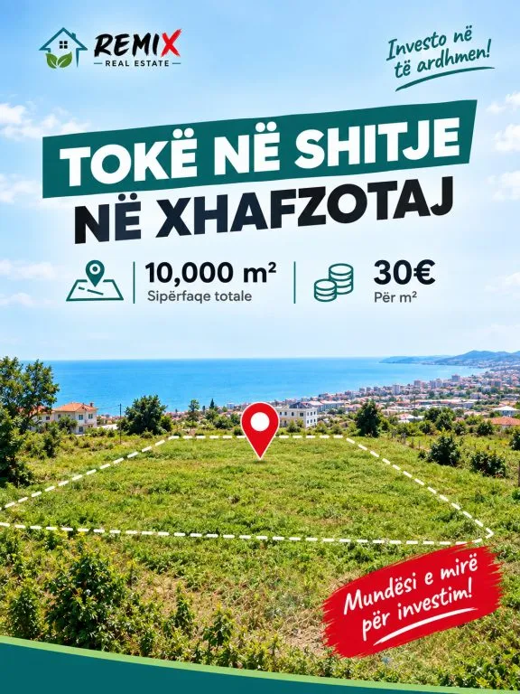 TokĂ« nĂ« shitje nĂ« Xhafzotaj, DurrĂ«s, 10 000 mÂČ. Foto 1 nga 1