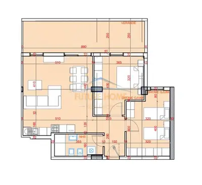 Apartament 2+1 në shitje në Unaza e Re, Tiranë, 92 m². Foto 2 nga 2