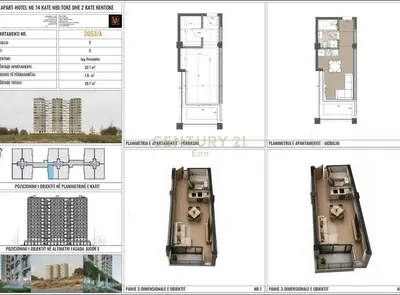 Studio for sale in Qerret, Tirana, 40 m². Photo 2 of 3