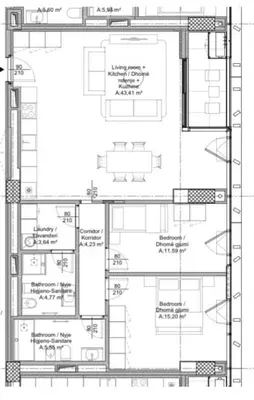Apartament 2+1 në shitje në Bulevardi i Ri, Tiranë, 131 m². Foto 2 nga 2