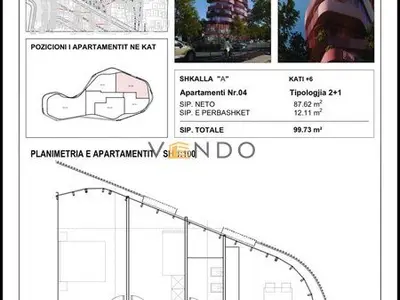 Apartament 2+1 në shitje në Qyteti Studenti, Tiranë, 99 m². Foto 4 nga 6