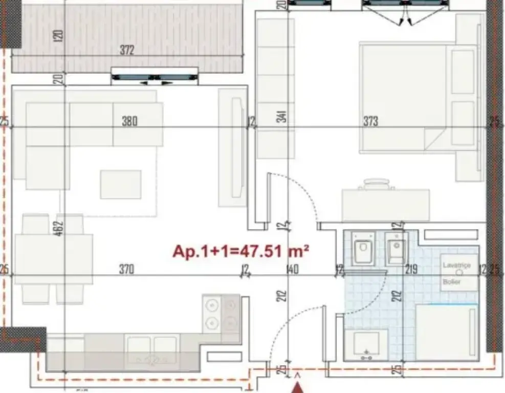Appartamento 1+1 in vendita a Paskuqan, Kamza, 54 m². Foto 1 di 1