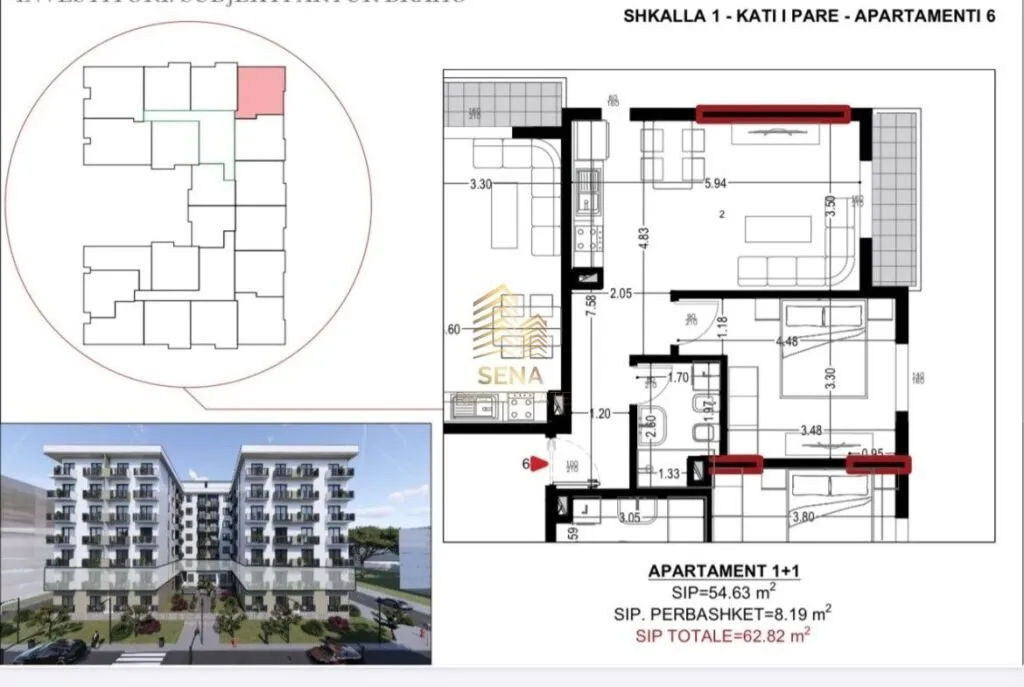 Apartament 1+1 në shitje në Golem, Kavajë , Albania, Kavaje, Golem, 63 m². Foto 1 nga 1