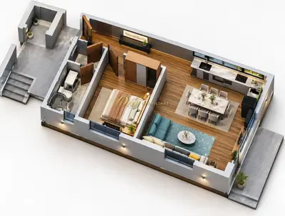 Apartament 1+1 në shitje në Farkë, Tiranë, 80 m². Foto 3 nga 6