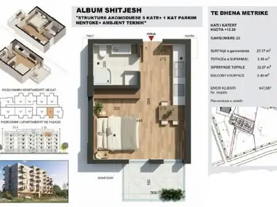 Garsoniere në shitje në Mali i Robit, Durrës, 38 m². Foto 4 nga 6
