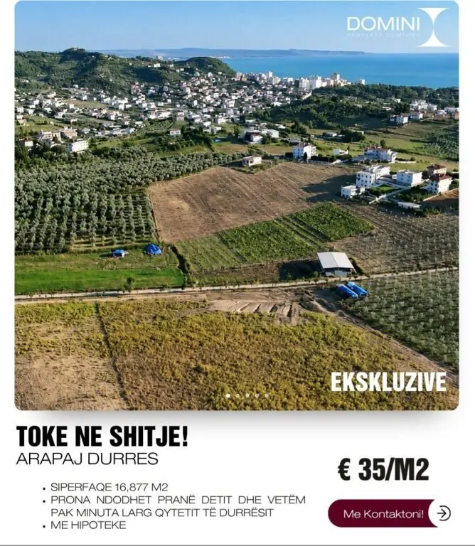 Terreno in vendita ad Arapaj, Durazzo, 16.877 m²