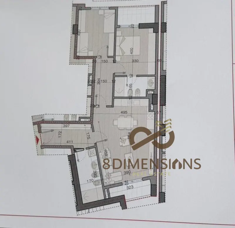 Apartament 2+1 në shitje në Astir, Tiranë, 111 m²