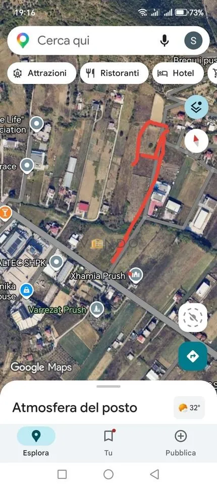 Tokë në shitje në Prush, Tiranë, 6 500 m². Foto 1 nga 2