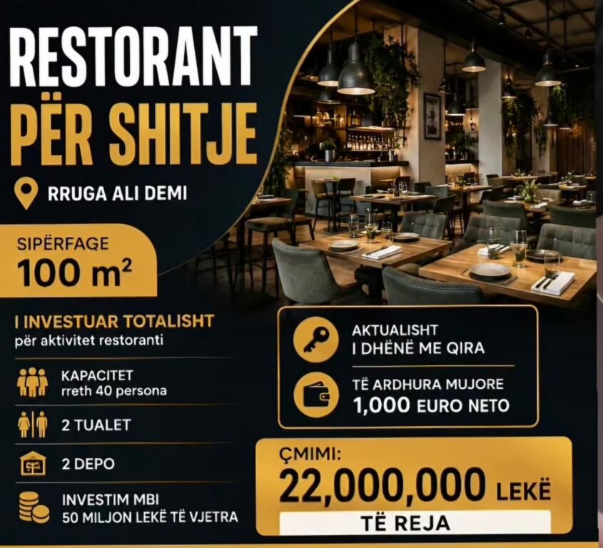 Locale in vendita ad Ali Demi, Tirana, 100 m²