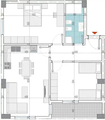 Apartament 2+1 në shitje në Kamez, Kamëz, 102 m². Foto 3 nga 3