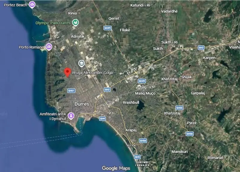 Tokë në shitje në Rruga Aleksander Goga, Durrës, 59 000 m²