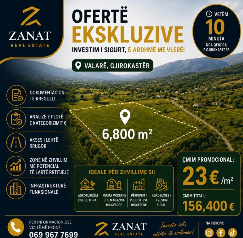 Tokë në shitje në Valare, Gjirokastër, 6 800 m². Foto 1 nga 1